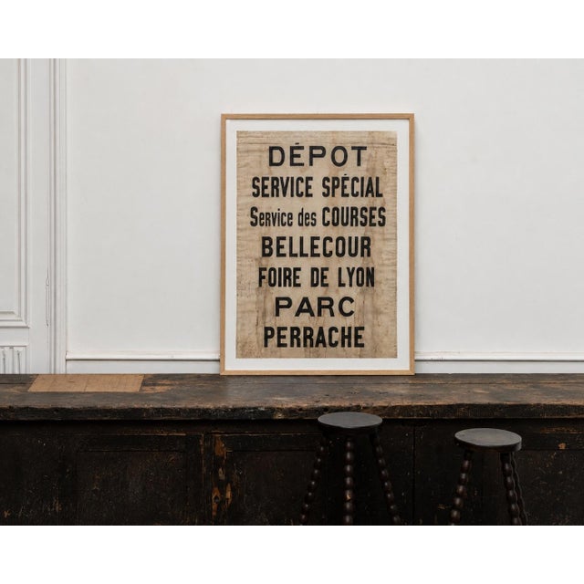 Beige Vintage Poster of the Lyon Tramway, 1930s For Sale - Image 8 of 8