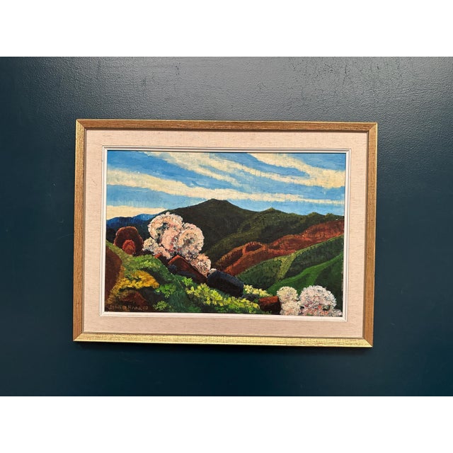John B. Hinna, Mountain Landscape, 1970, Oil on Panel, Framed For Sale - Image 15 of 18