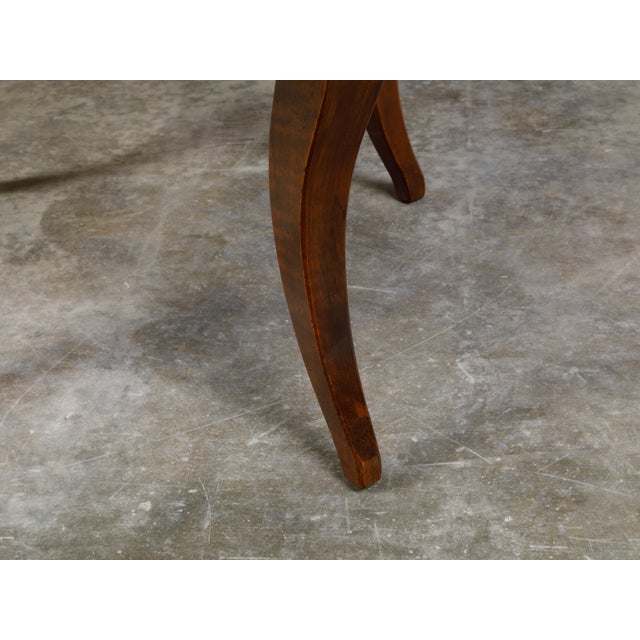 Midcentury Walnut Coffee Table with Star Inlay and Curving Legs For Sale In Atlanta - Image 6 of 10