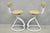 Vintage Postmodern Memphis Style White Tubular Metal Swivel Bar Stools - A Pair For Sale - Image 13 of 17