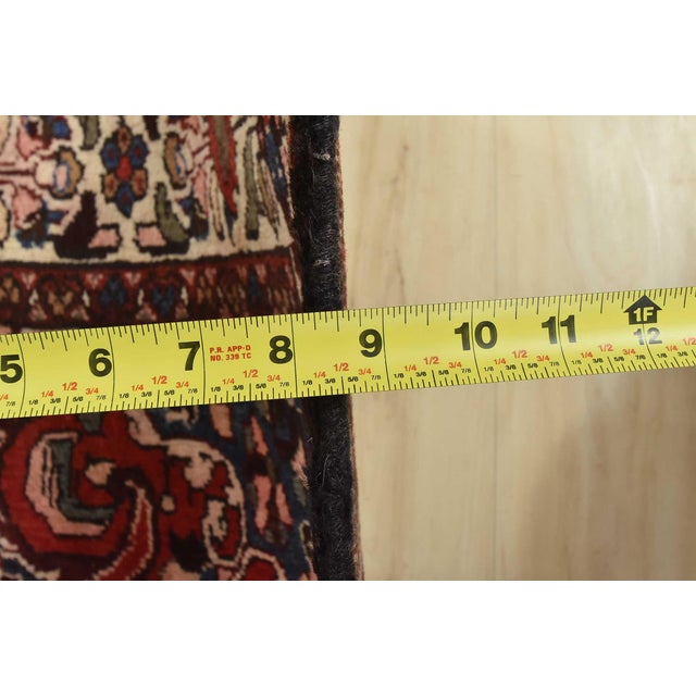 Malayer Runner 4’6” X 10’3” Blue Wool Semi-Antique Hand-Knotted Carpet For Sale - Image 13 of 15