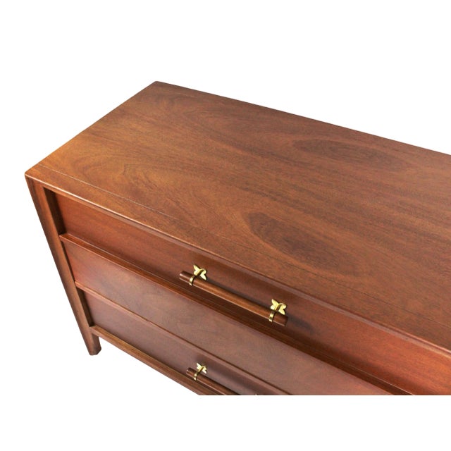 Brown 1960s Vintage Mid-Century Modern Mahogany Widdicomb Dresser Professionally Restored For Sale - Image 8 of 12