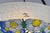 Loys Lucha French Art Deco Pendant Light 1930s - Blue White Floral Enameled Bowl For Sale - Image 9 of 13