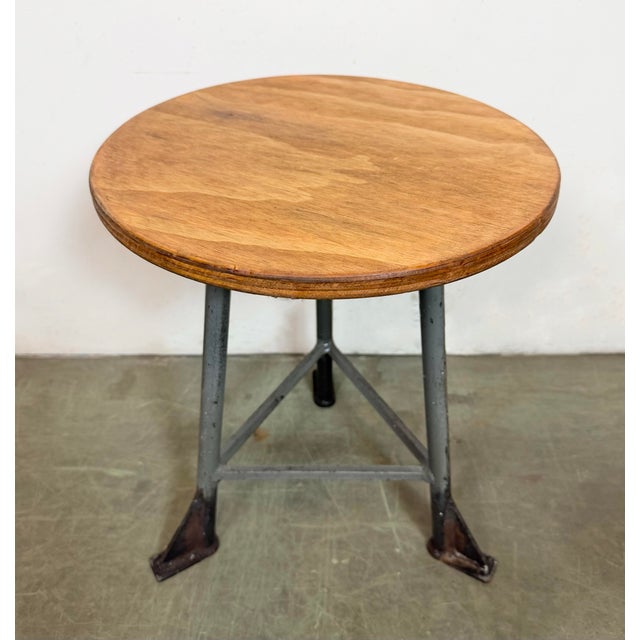 Industrial Grey Workshop Stool, 1960s For Sale - Image 12 of 13