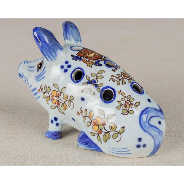 Beaux-Arts Desvres Fourmaintraux French Faience Pique Fleurs Bud Vase For Sale - Image 3 of 10