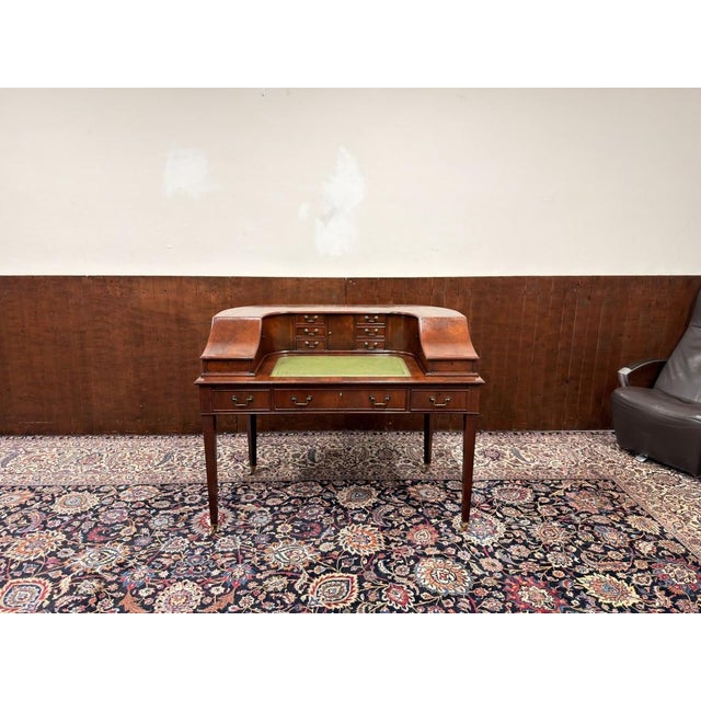 English Chesterfield Secretary in Mahogany Veneer For Sale - Image 4 of 18