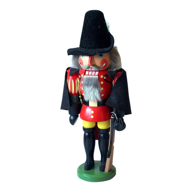 Traditional Original Handmade Wooden Nutcracker by Ulbricht/Erzgebirge - Vintage From the 60s For Sale