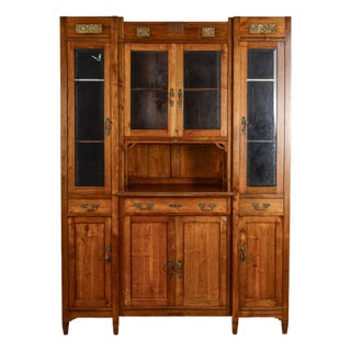Art Nouveau Two-Body Display Cabinet For Sale