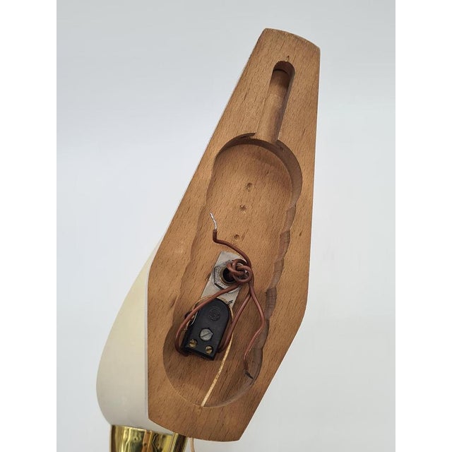 Mid-Century Modern Wall Sconces in Wood and Brass, 1950s-1960s, Set of 3 For Sale - Image 13 of 14
