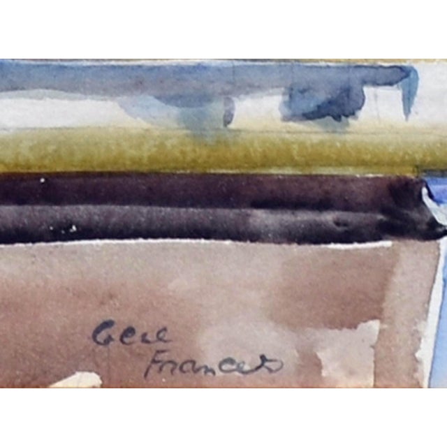 1940s Mid Century Mexico Cathedral Watercolor Landscape by Eugenia Frances Baker McComas For Sale - Image 5 of 5