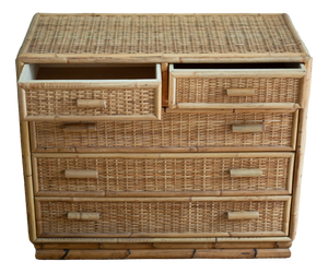 Small Bamboo and Rattan Chest of Drawers, 1980s