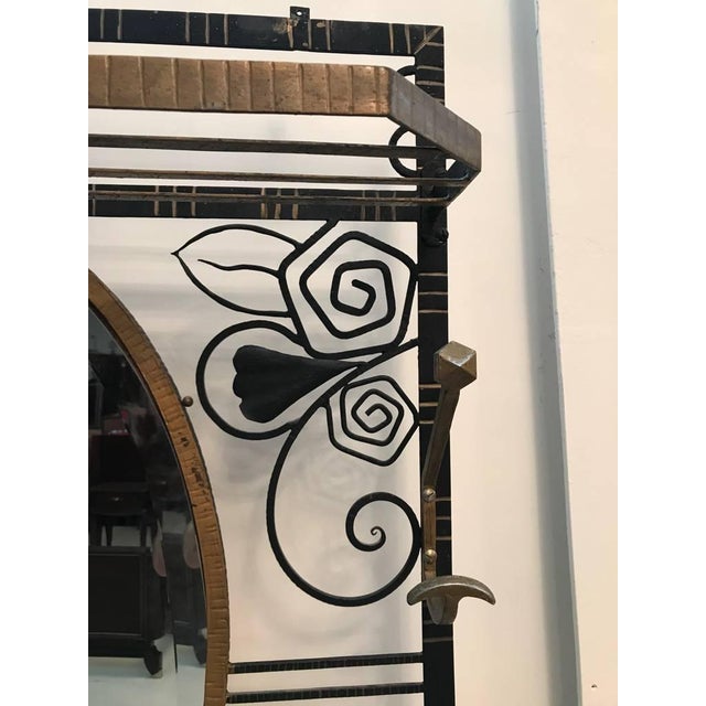 Art Deco French Art Deco Hall Tree in Edgar Brandt Style For Sale - Image 3 of 13