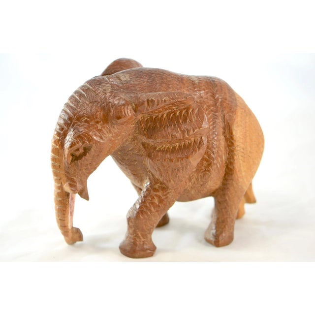 Wood Hand Carved Wood Elephant For Sale - Image 7 of 9