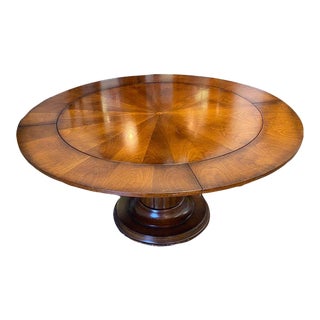 Italian Jupe Game Dining Table Extends Pedestal Wood For Sale