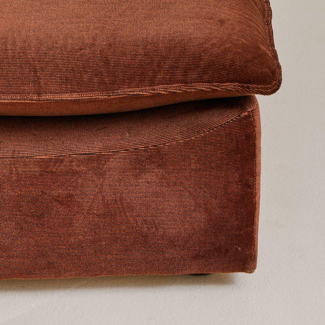Italian Rust Corduroy Sling Lounge Chair, 1970s - 2 Available For Sale - Image 10 of 11