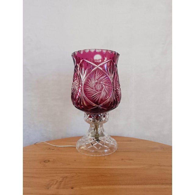 Purple Vintage Cut Crystal Table Lamp, 1960s For Sale - Image 8 of 8
