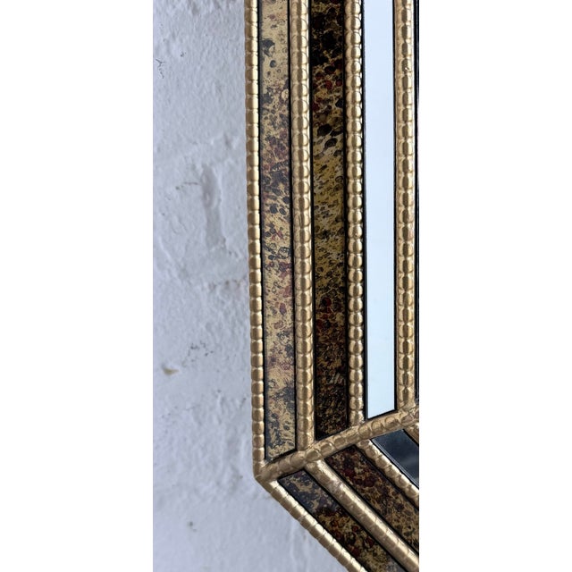 1970s Venetian LaBarge Style Octagonal Tortoise Wall Mirror For Sale - Image 5 of 7