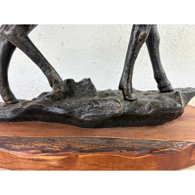 Bronze Handsome Vintage Cast-Iron Stag Sculpture For Sale - Image 8 of 12