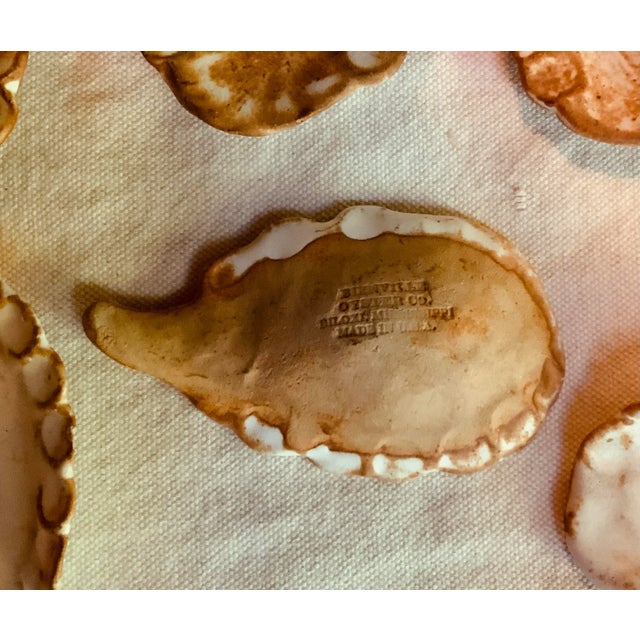 American Hand Formed Biloxi Iron Oxide & White Glaze Stoneware Oyster Plates - Set of 6 For Sale - Image 3 of 12