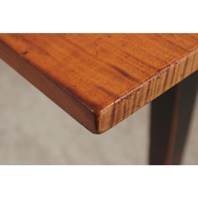 1990s Benchmade Tiger Maple Large Farmhouse Dining Tavern Table For Sale - Image 5 of 14