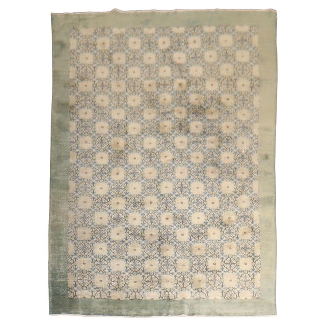 Zabihi Collection Mid 20th Century Turkish Deco Rug - 6'10" x 9'8" For Sale - Image 9 of 18
