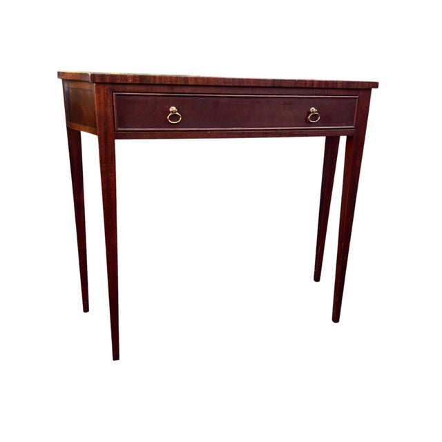 Late 20th Century Mahogany Inlaid Banded Console Table Tradition House For Sale - Image 14 of 18