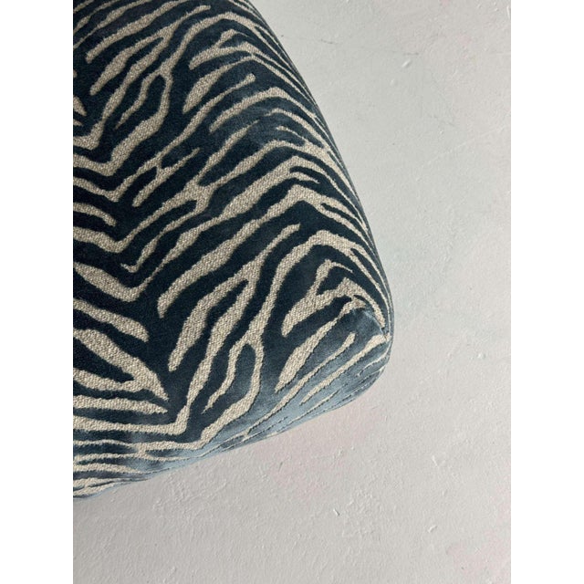 Large Pine Chair in Royal Blue Fabric For Sale - Image 6 of 9