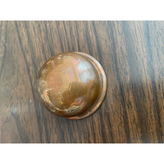 Rustic 1950s Copper Dip Bowl With Lip Edge For Sale - Image 3 of 7