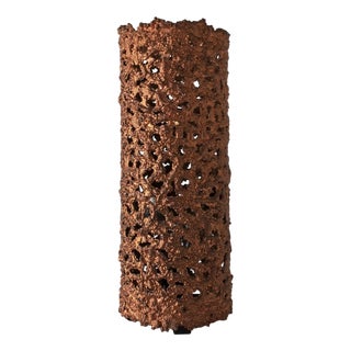 Brutalist Sculptural Copper Table Lamp by Aimo Tukiainen, 1960s For Sale