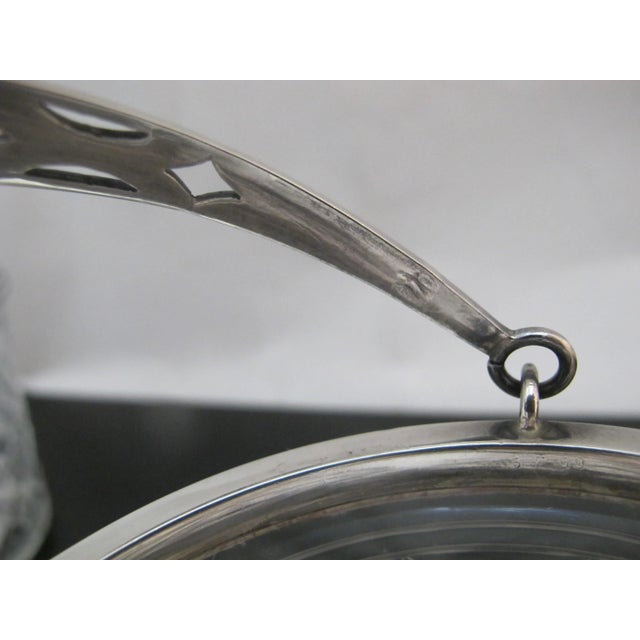 French mid 19th century cut glass ice bucket with sterling silver rim, handle, and drip tray, by Gregoire & Cordonnier of...