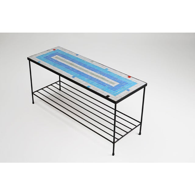 Mid-Century Mosaic Coffee Table with Metal Frame, France, 1950s For Sale - Image 11 of 11