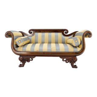 Condition Empire Sofa Sette Loveseat Couch Fine Carved Details Lions Feet For Sale