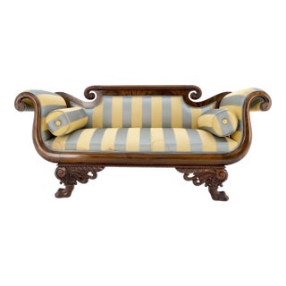 Empire Sofa Sette Loveseat Couch Fine Carved Details Lions Feet For Sale