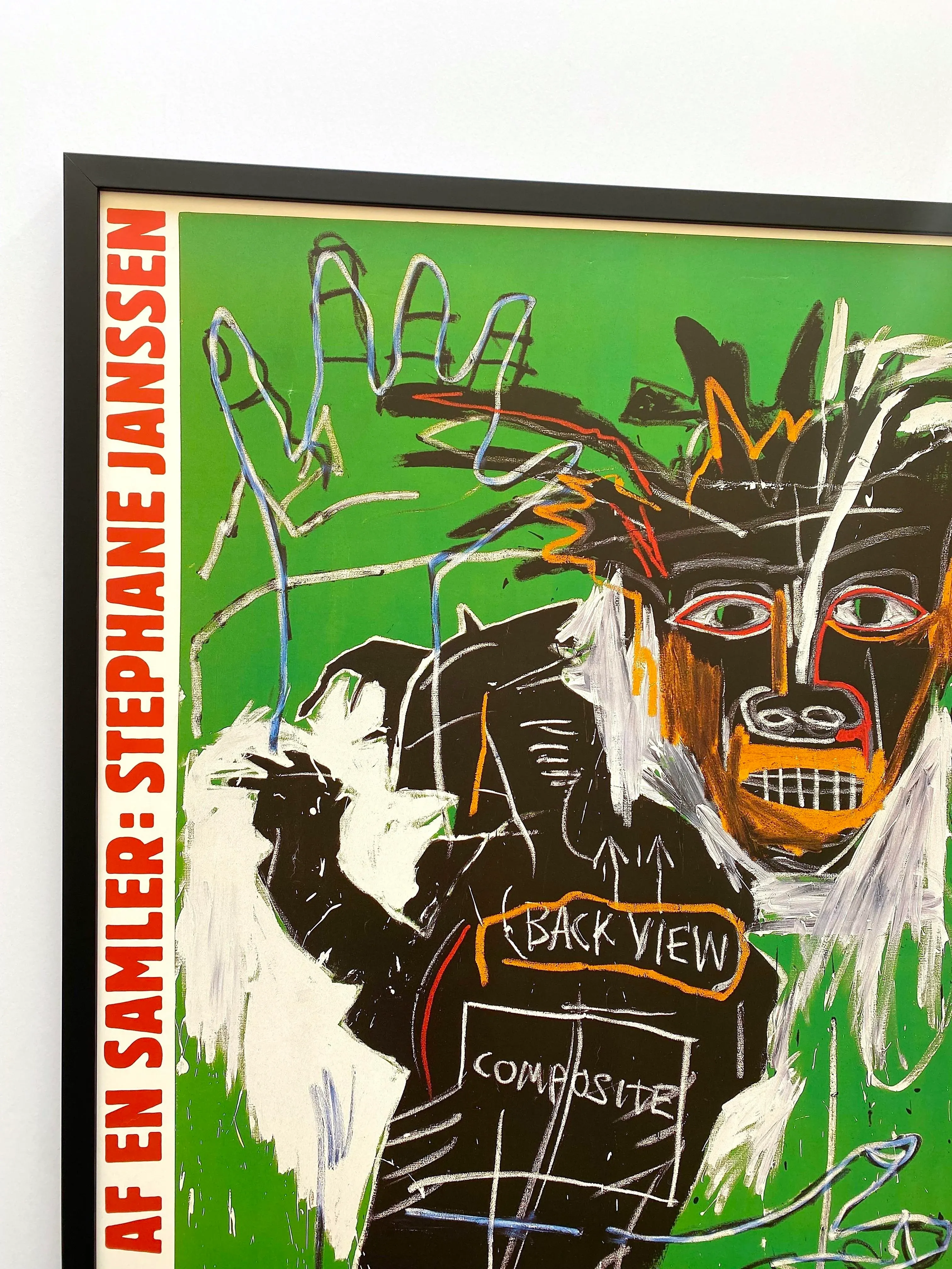 Jean Michel Basquiat Vintage 1986 Lithograph Print Framed Large