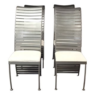 Postmodern Steel Chairs, 1980, Set of 4 For Sale