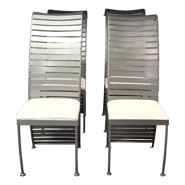 Postmodern Steel Chairs, 1980, Set of 4 For Sale
