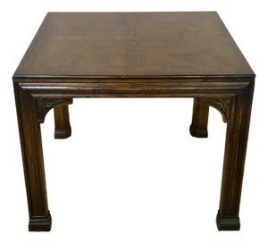 Henredon Burl Wood Parquet Side Table - French Provincial Style (1970s)