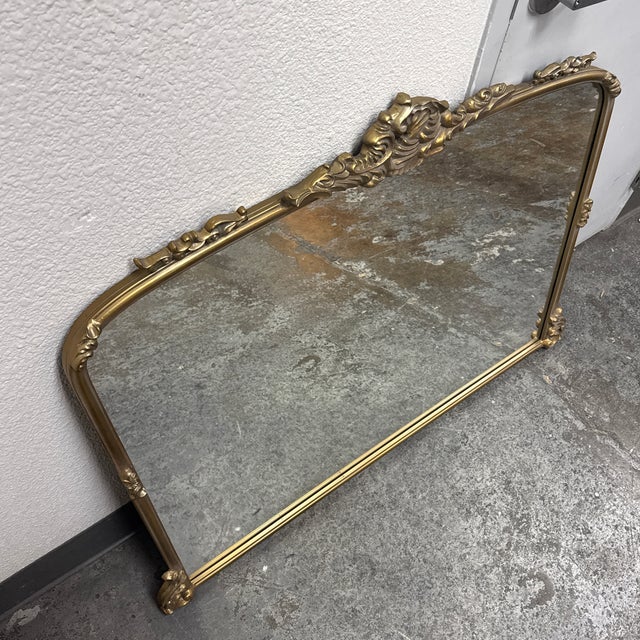 Rococo Revival Gilt Framed Wall Mirror, Vintage For Sale - Image 10 of 12