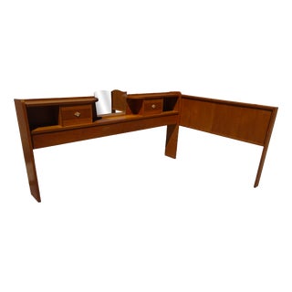 Vintage Light Oak Headboard, 1970s For Sale