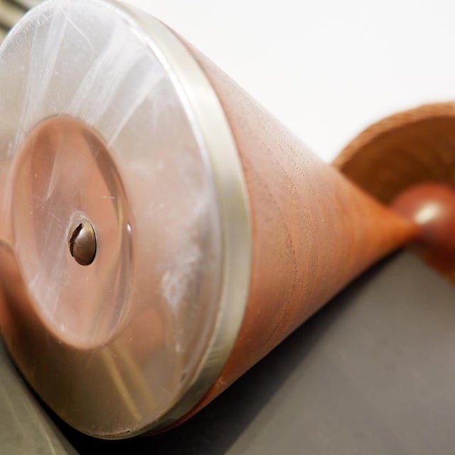 Vintage Mushroom Table Lamp in Teak For Sale - Image 9 of 12