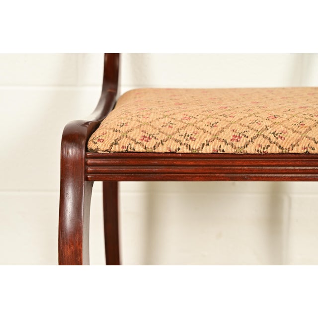 Brown Kindel Furniture Style Regency Carved Mahogany Side Chair or Dining Chair, Circa 1940s For Sale - Image 8 of 12