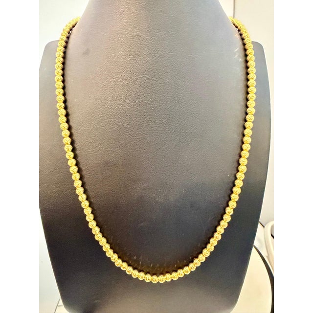 Vintage 18 Karat Yellow Gold 11 Gm, Ball Chain Necklace, 19 Inch Adjustable For Sale - Image 11 of 18