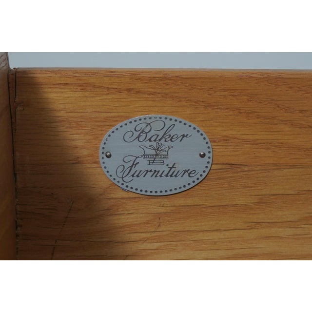 Baker Burl Wood & Oak Louis XV Style Commode Chest For Sale - Image 17 of 17