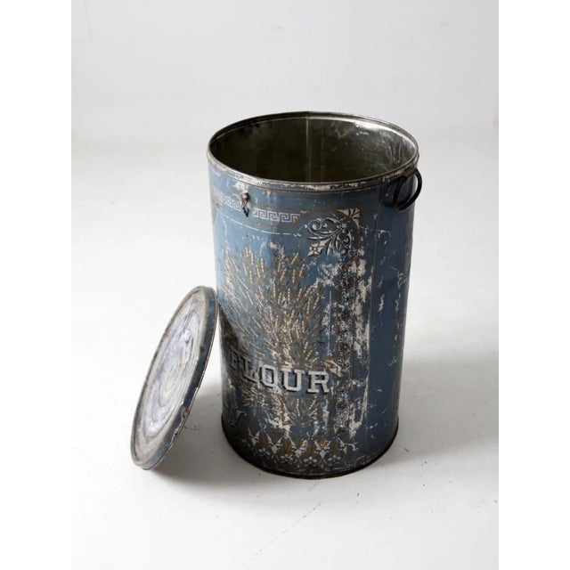 Antique Metal Flour Bin For Sale - Image 9 of 13