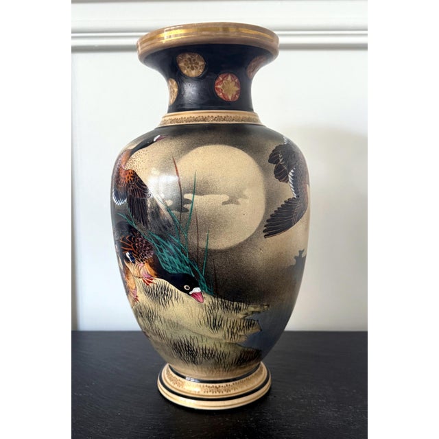 A large Japanese ceramic vase from the end of Meiji period circa 1890-1910s by Kinkozan (1645-1927). One of the largest...