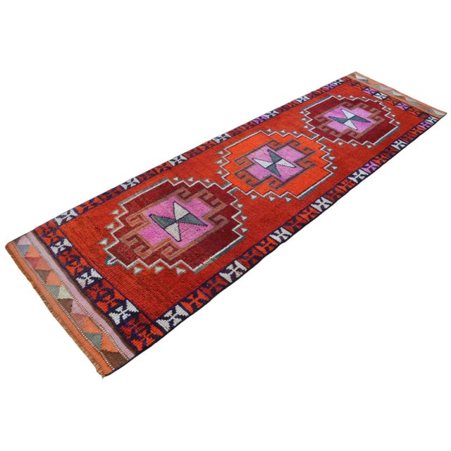 Hand-Knotted Turkish Kurdish Runner For Sale - Image 6 of 11