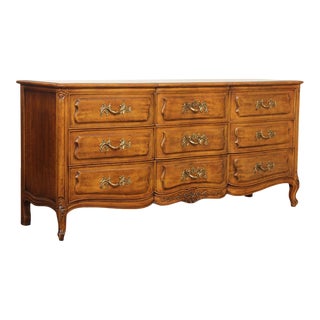 1980s Henredon 'Villandry' French Provincial Style Walnut Triple Dresser For Sale
