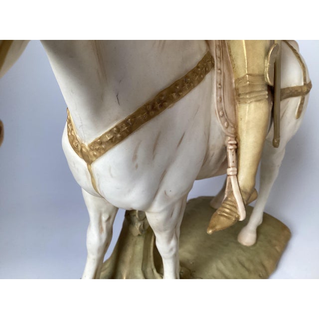 Hand Painted Porcelain Figure of Joan of Arc Riding a Horse For Sale - Image 10 of 11