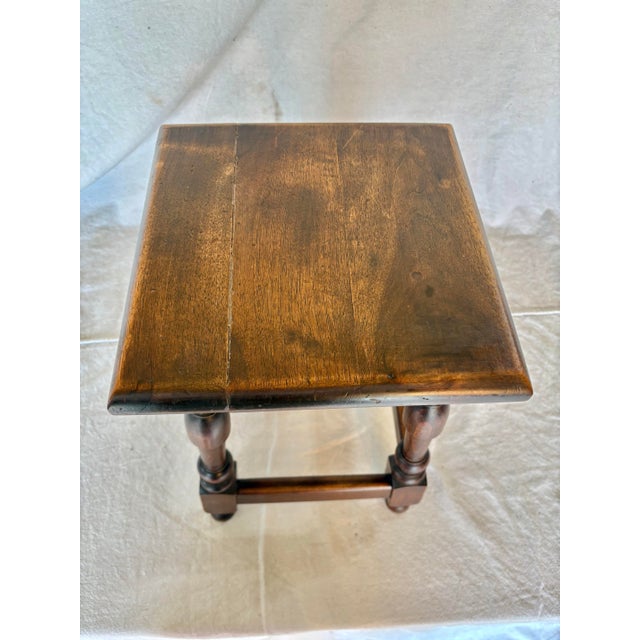 Wood Early 20th Century French Walnut Stool For Sale - Image 7 of 12