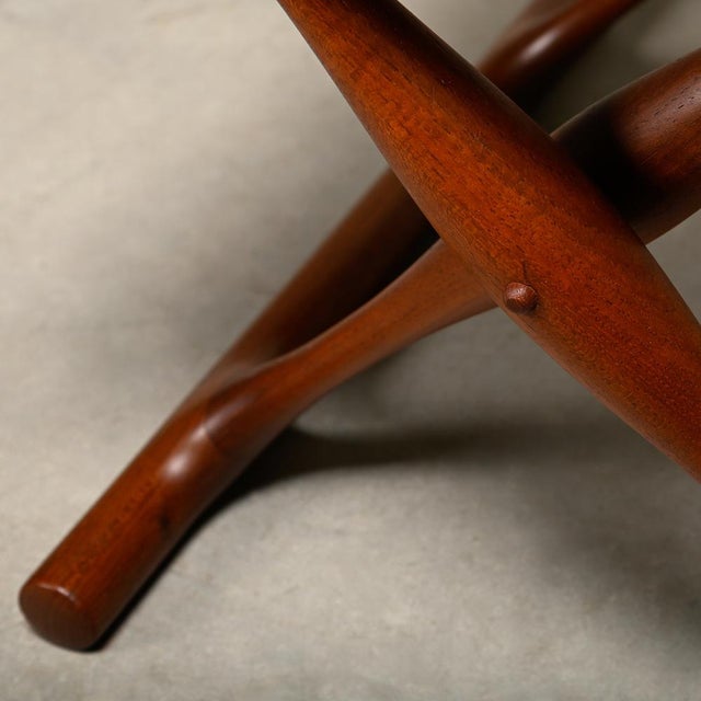 PH43 Guldhøj Stool in Teak and Brown Leather by Poul Hundevad, Denmark, 1960s For Sale - Image 12 of 16